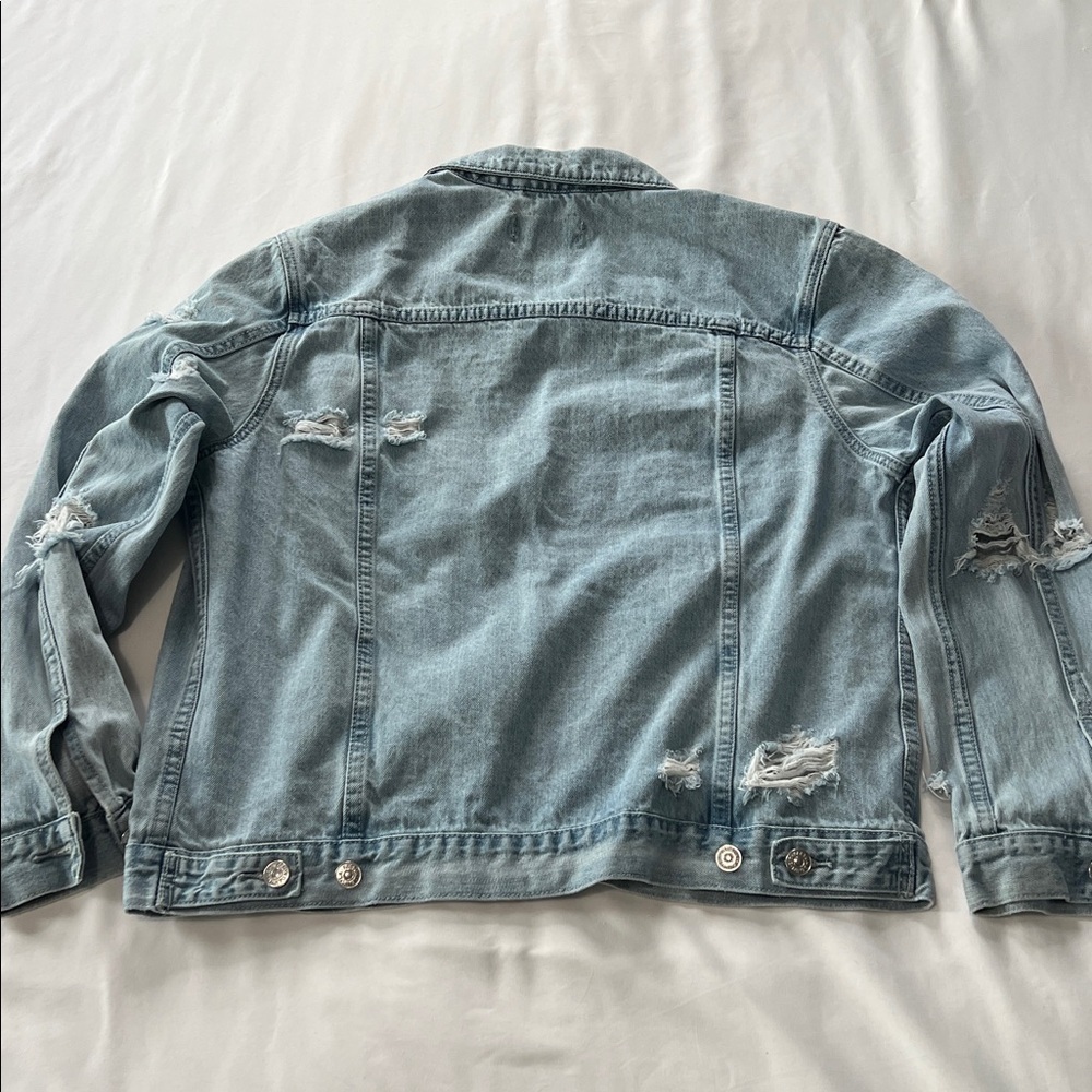 Pacsun Distressed Light Wash Denim Jacket - Picture 2 of 6